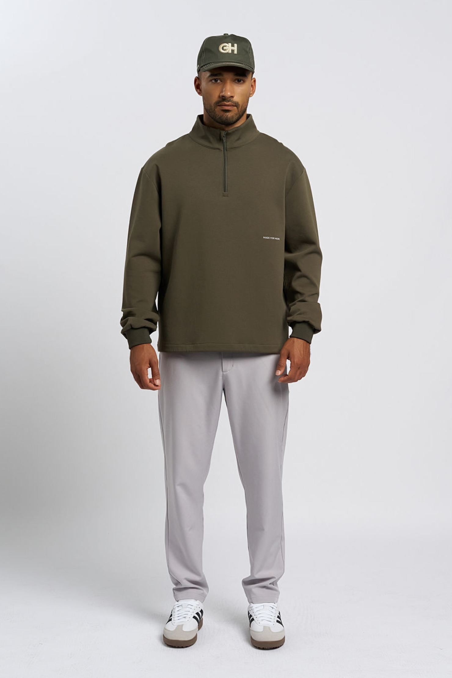 【L】GerhardスウェットDIVIDED STATES OF OLIVE®︎ The Links Pullover | Dark Olive – Gray and Haast